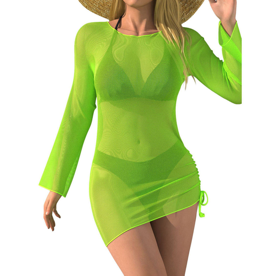 Damen Strandkleid mit transparenten Ärmeln Drune