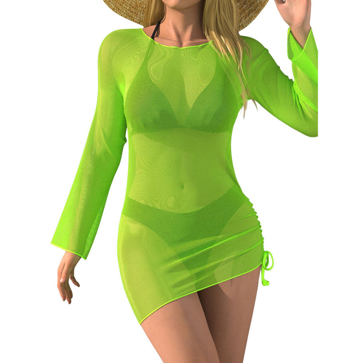 Damen Strandkleid mit transparenten Ärmeln Drune