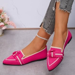 Damen  gewebte spitze Slipper mit dekorativer Schleife und gepolstertem Komfortfußbett Drune