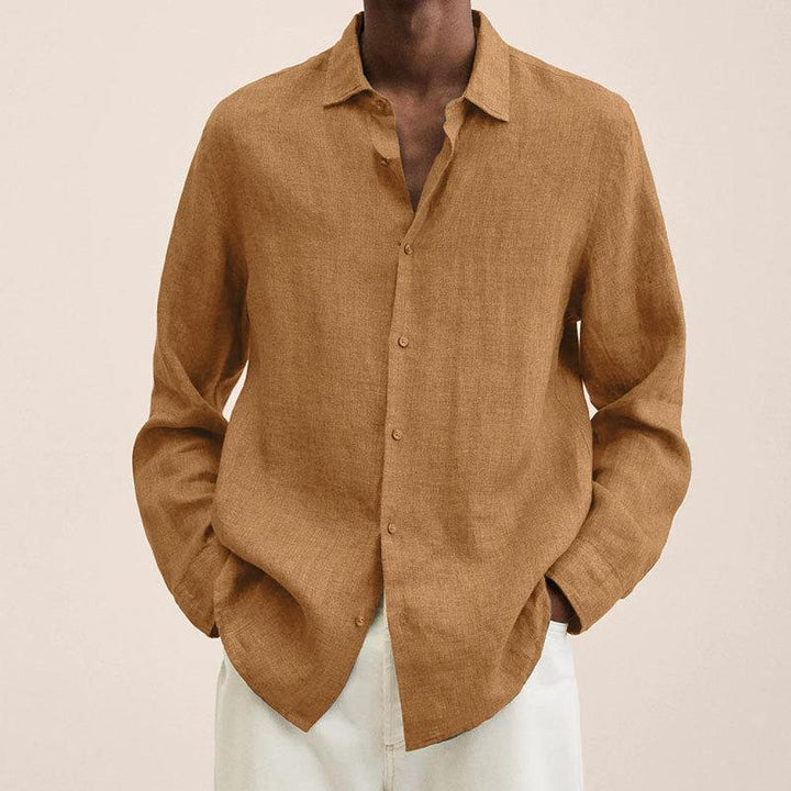 Herren nan leichtes Leinenhemd mit klassischem Kragen und lässigem Relaxed Fit Drune