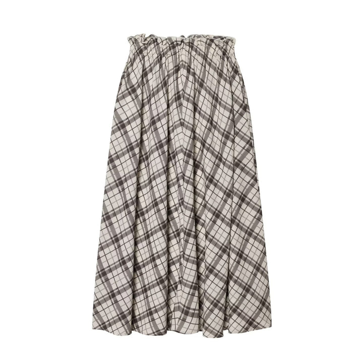 Damen Maxirock mit lässigem Kordelzug und karierter Musterung Drune