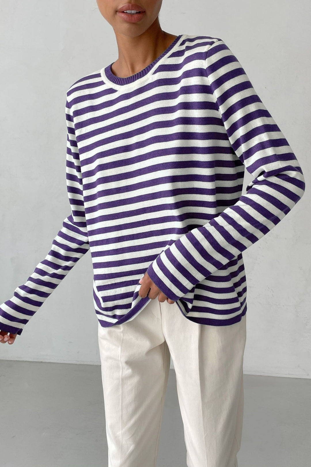 Damen gestreiftes Longsleeve-Shirt Drune