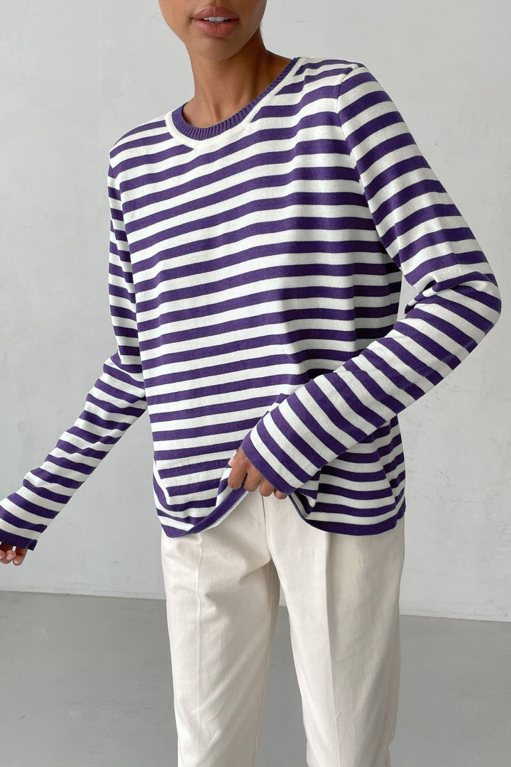 Damen gestreiftes Longsleeve-Shirt Drune
