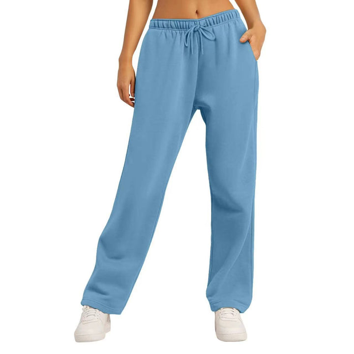 Damen nan extraweiche Relax-Hose mit hohem Komfortbund Kordelzug und geradem Bein Drune