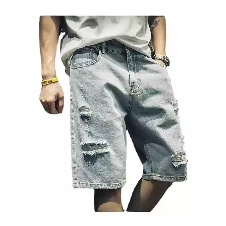Herren lässige Destroyed Denim-Shorts mit modernen Details und bequemer Passform Drune