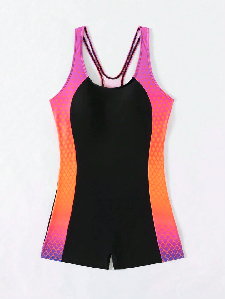 Damen Sportlicher Schwimmanzug mit modernem Rückendesign Drune