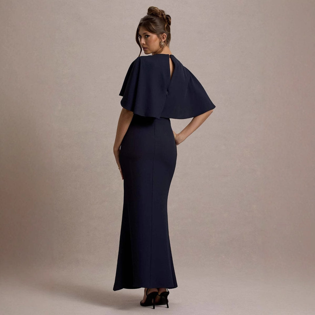 Damen Elegantes Maxikleid mit fließendem Schnitt und dramatischen Ärmeln Drune