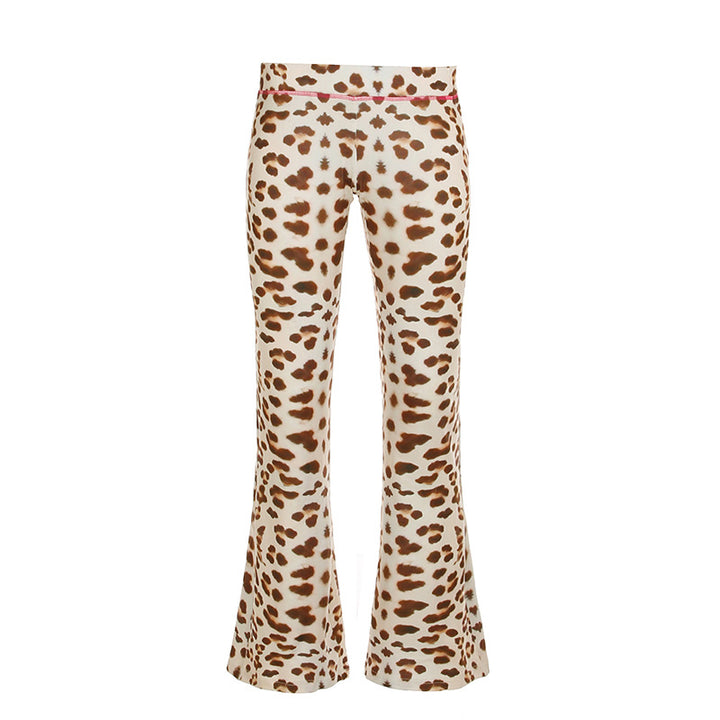 Damen Flared-Hose mit modernem Leopardenmuster Drune