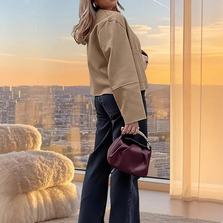 Damen moderne Jacke im minimalistischen Stil Drune