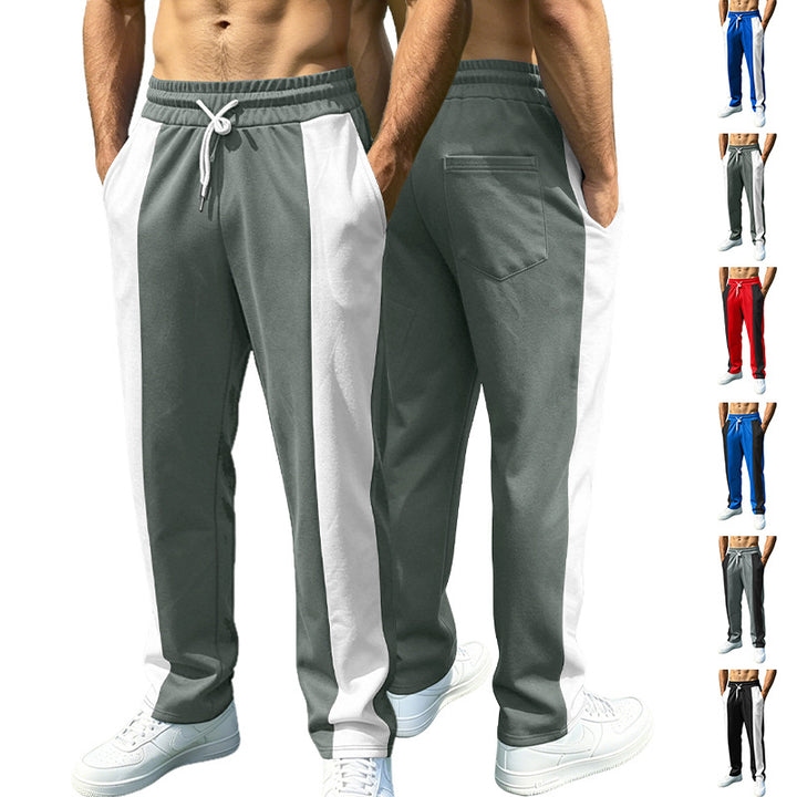 Herren nan sportliche Jogginghose mit Kontrast-Seiteneinsätzen, elastischem Bund, Kordelzug und Seitentaschen Drune
