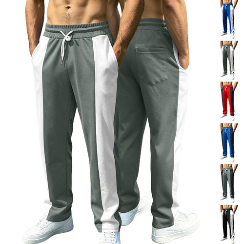 Herren nan sportliche Jogginghose mit Kontrast-Seiteneinsätzen, elastischem Bund, Kordelzug und Seitentaschen Drune