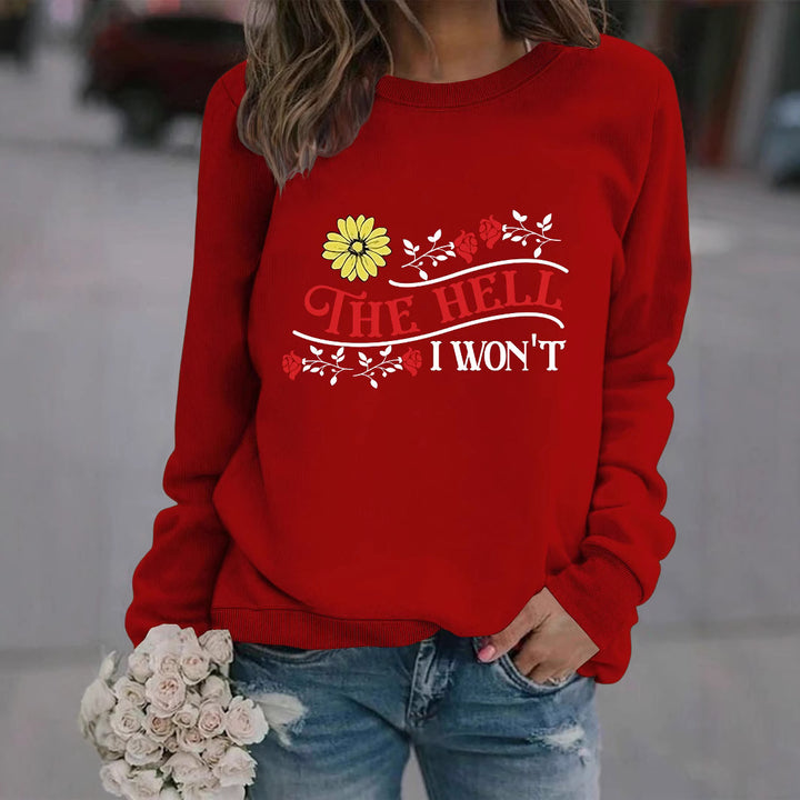 Damen Sweatshirt mit verspieltem Motiv und bequemer Passform Drune