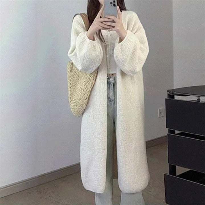 Damen Oversized Kleid mit voluminösen Ärmeln und Knopfdetails Drune
