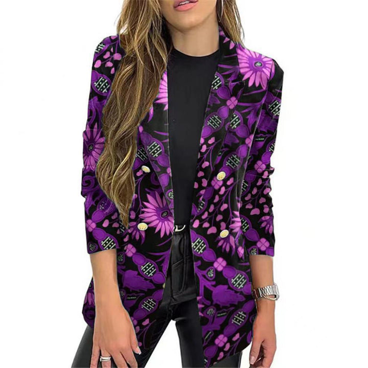 Damen Modischer Blazer mit floralem Muster und oversized Schnitt Drune