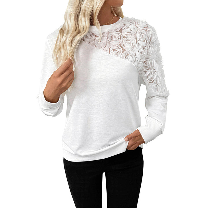 Damen Sweatshirt mit romantischen Blumenakzenten Drune