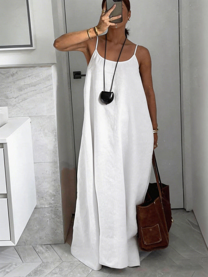 Damen luftiges Leinen-Maxikleid Drune