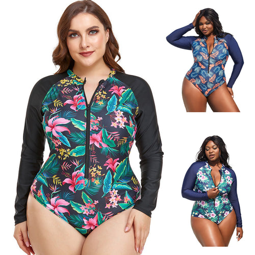 Damen Rashguard Badeanzug mit floralem Muster Drune