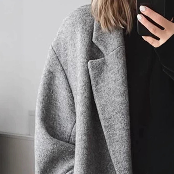 Damen Wollmantel mit strukturiertem Design und oversized Schnitt Drune