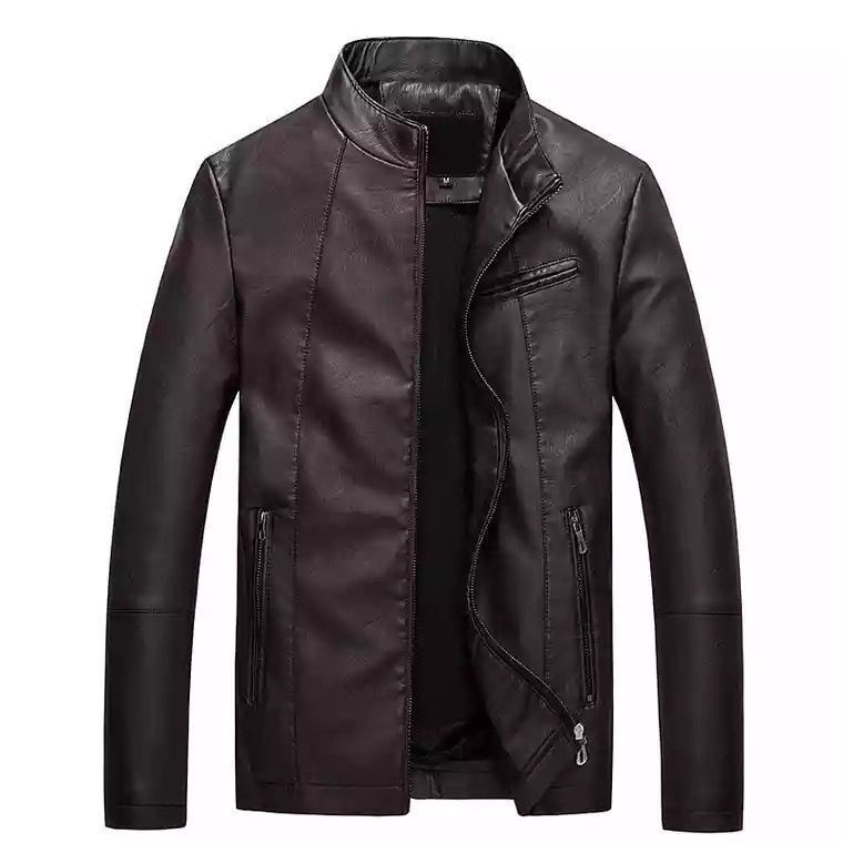 Herren modische Kunstlederjacke mit stylischem Steppdesign Drune