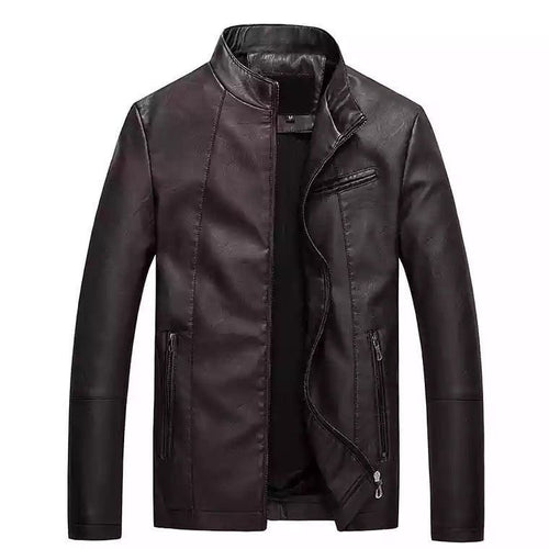 Herren modische Kunstlederjacke mit stylischem Steppdesign Drune