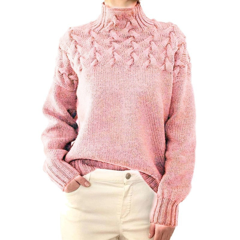 Drune Einzigartiger geflochtener Rollkragenpullover