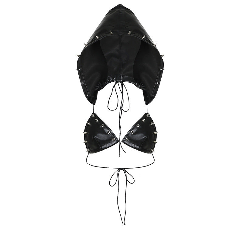 Damen kurze Shorts mit dekorativem Ösen-Design Drune
