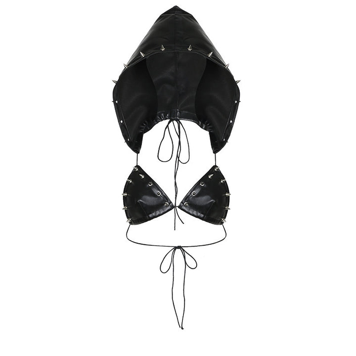 Damen kurze Shorts mit dekorativem Ösen-Design Drune