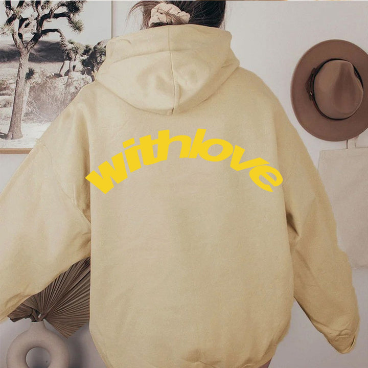 Unisex nan oversized Kapuzenpullover mit großflächigem Rückenprint, Kängurutasche und gerippten Bündchen Drune