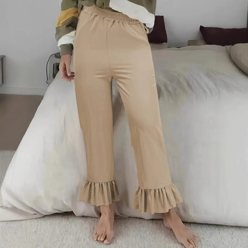 Damen Flauschige Culotte mit Volantabschluss Drune