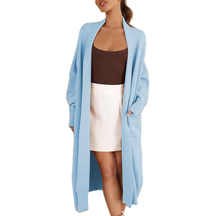 Damen Langer Strickcardigan mit strukturiertem Muster und praktischen Taschen Drune