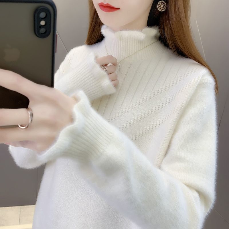 Damen Kuscheliger Rollkragenpullover mit strukturiertem Design Drune
