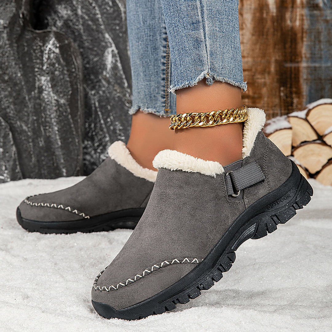 Damen Kuschelige Slipper mit rutschfester Sohle und warmem Innenfutter Drune