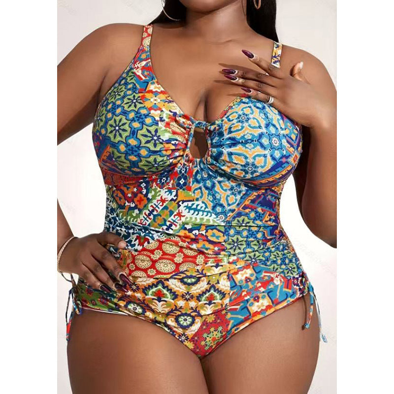 Damen Einteiler Badeanzug mit verspieltem Floral-Muster Drune