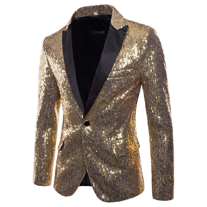 Herren Pailletten Formal Blazer Drune