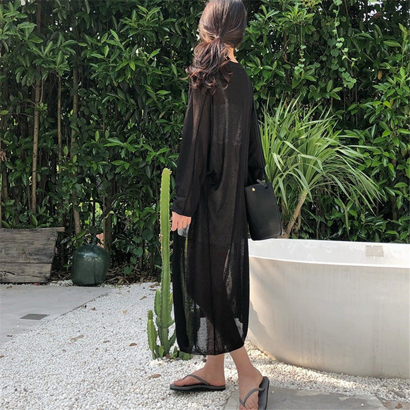 Damen Maxikleid mit leichtem Kimono-Overlay Drune