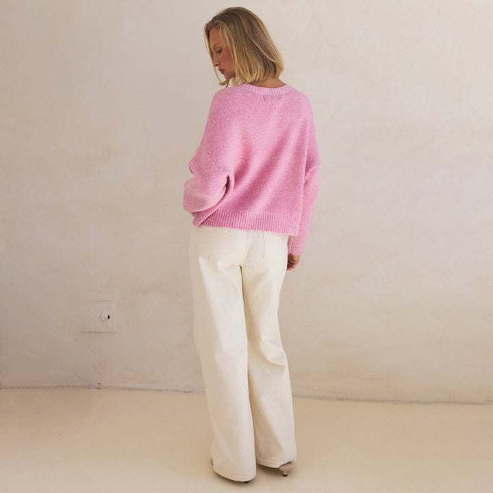 Damen Kuscheliger Pullover mit dekorativem Schleifenmuster Drune
