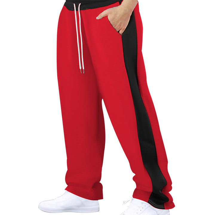 Herren nan lockere Jogginghose mit seitlichem Kontraststreifen, elastischem Kordelzugbund und geradem Bein Drune