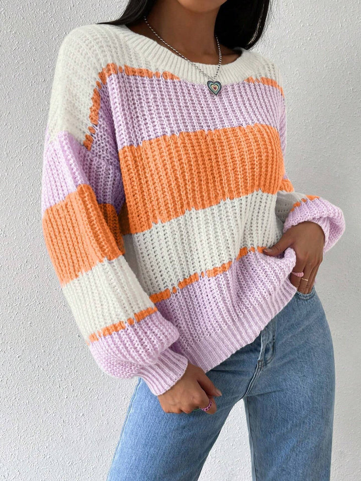 Drune | Pullover Pullover Grobstrick Übergröße Fit Langarm Freizeit Crew Neck