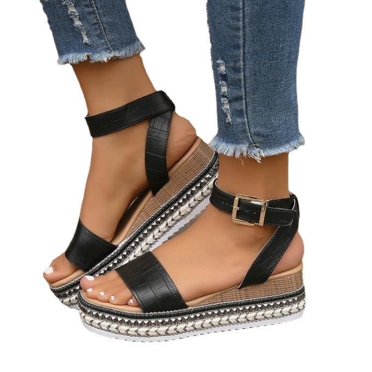 Damen Plateau-Sandalen mit schickem Riemchen-Design und komfortabler Sohle Drune