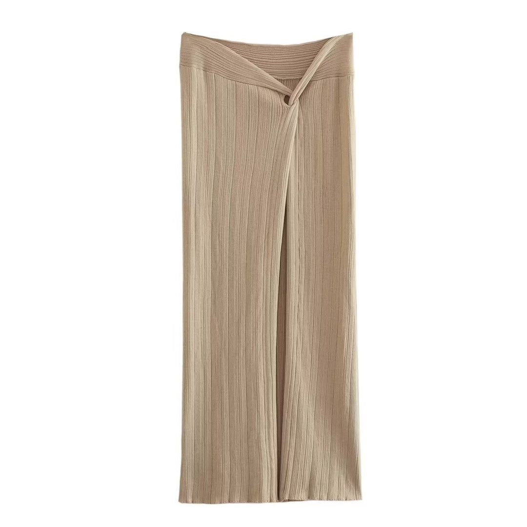 Damen weite Palazzo-Hose mit Wickeldetail Drune