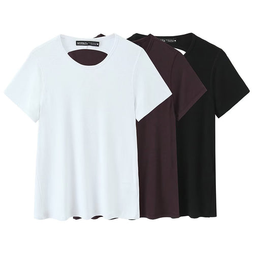 Damen Sportliches T-Shirt mit modischem Rückenausschnitt Drune