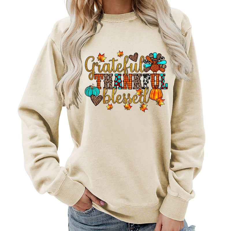 Damen Sweatshirt mit herbstlichem Dankeschön-Motiv Drune