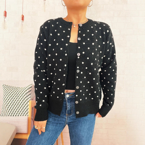Damen Strickjacke mit modischem Punktemuster und komfortablem Schnitt Drune
