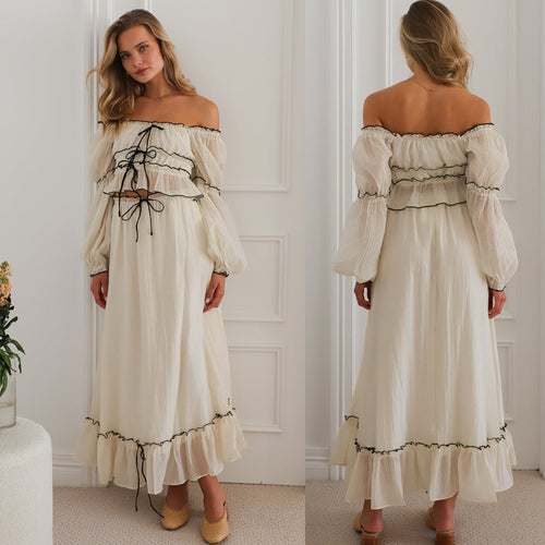 Damen luftiges Crop-Top mit Rüschen und Bindegürtel Drune