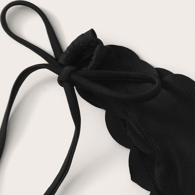 Damen Bandeau-Bikini mit modischem Tiermotiv und Bindedetails Drune