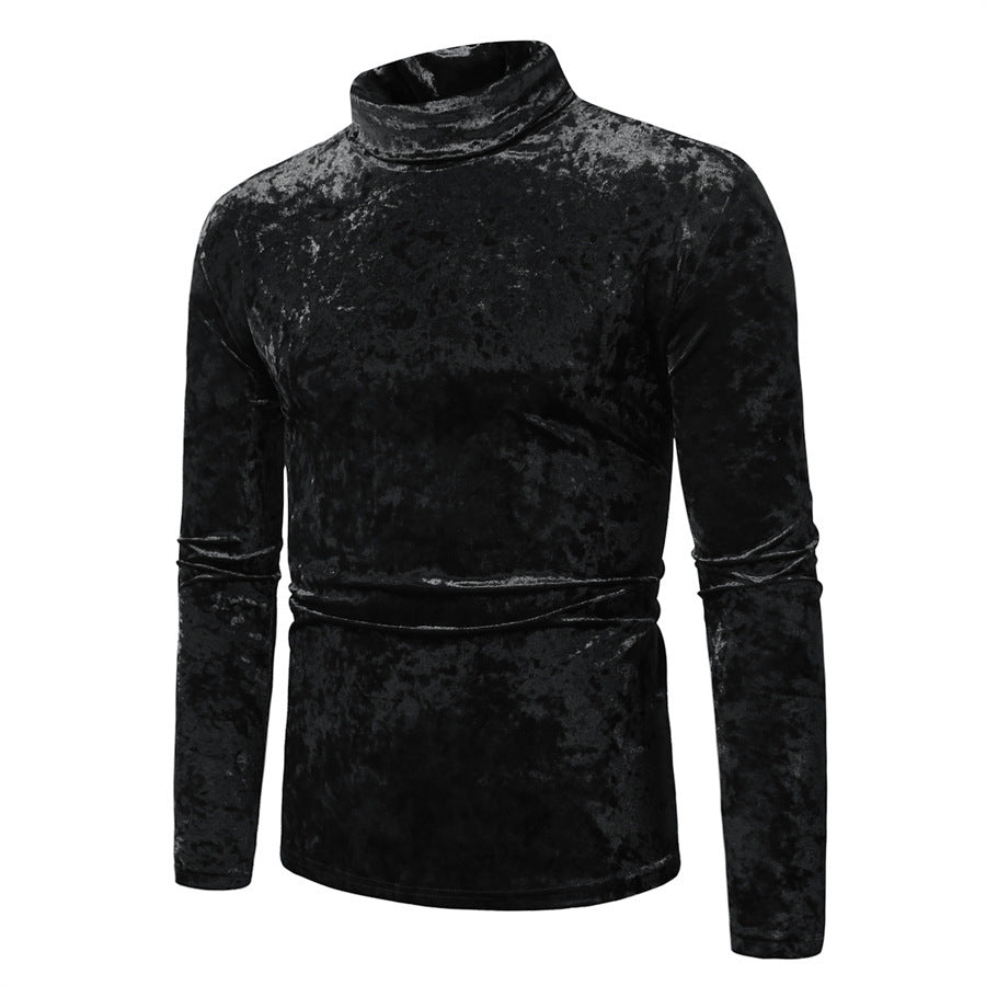 Herren eleganter Rollkragenpullover aus Samt Drune
