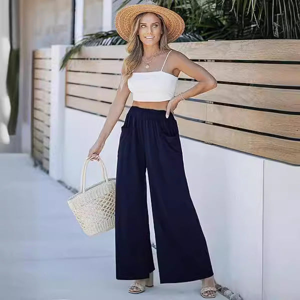 Damen Weit geschnittene Sommersonnenhose mit praktischen Taschen Drune