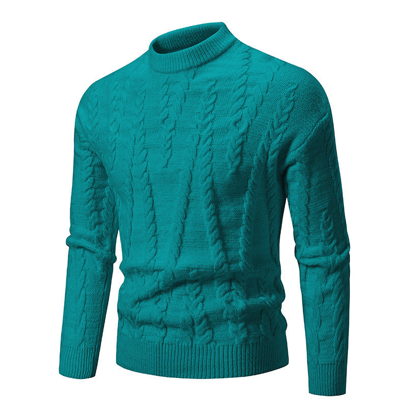 Herren Strickpullover mit Zopfmuster und hohem Kragen Drune