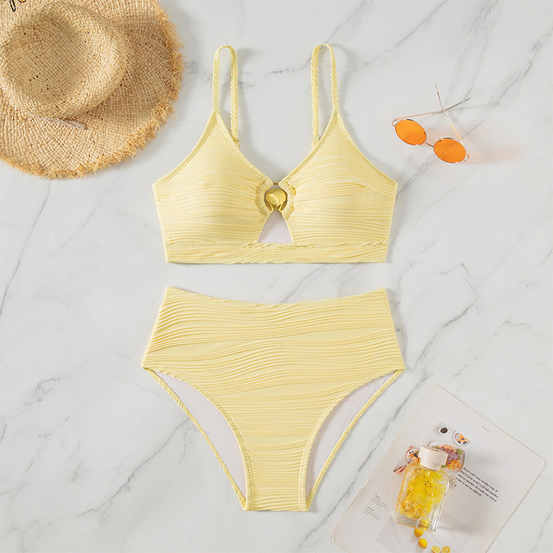 Damen Bikini-Set mit elastischem Muster und modischem Knotenverschluss Drune