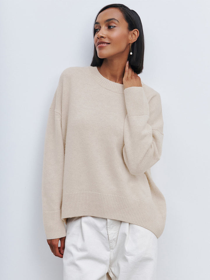 Damen Komfortabler Strickpullover mit lässiger Silhouette Drune